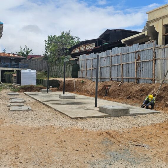 Construction of 37,000-gallon septic tank at , Mogadishu-Somalia.